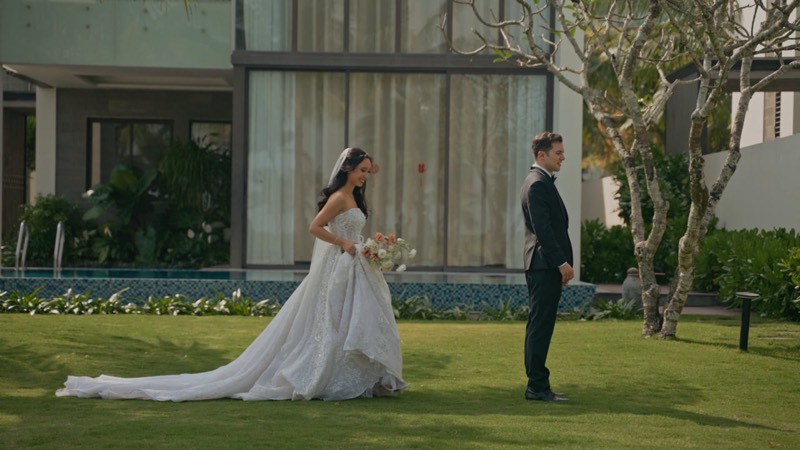 Still from the Queenie and Pablo wedding film at Vinpearl