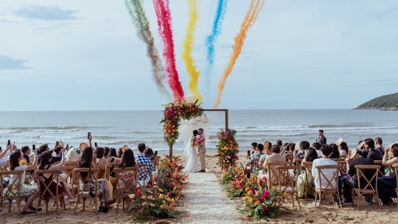 Still from the Ula and Tommy wedding film at InterContinental